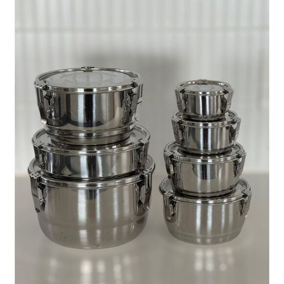 7 Package Free Brand Airtight Stainless Steel Container Bundle - Picture 1 of 5